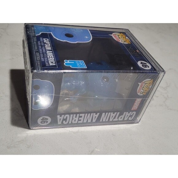 Funko Pop! #46 Artist Series Marvel Captain America SEALED w POP! PROTECTOR RARE - Picture 3 of 11